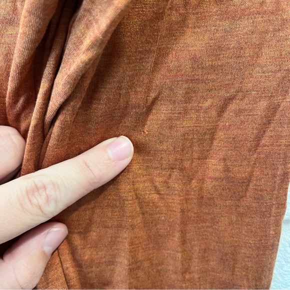 AKRIS Switzerland Burnt Orange 100% Seide Silk Long Sleeve V Neck Shirt medium - Picture 4 of 7